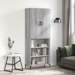 Sonata H Висок шкаф, сив сонома, 69,5x34x180 см, инженерно дърво - Living
