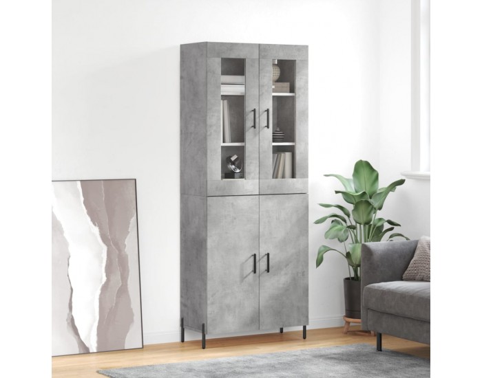 Sonata H Висок шкаф, бетонно сив, 69,5x34x180 см, инженерно дърво