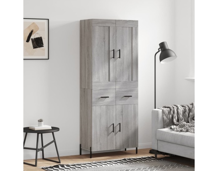 Sonata Dulap înalt, gri sonoma, 69,5x34x180 cm, lemn compozit