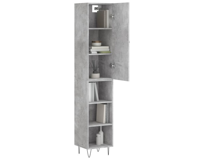 Sonata Dulap înalt, gri beton, 34,5x34x180 cm, lemn prelucrat