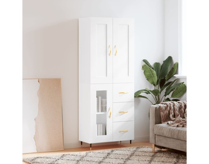 Sonata Dulap înalt, alb, 69,5x34x180 cm, lemn compozit