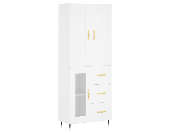 Sonata Dulap înalt, alb, 69,5x34x180 cm, lemn compozit