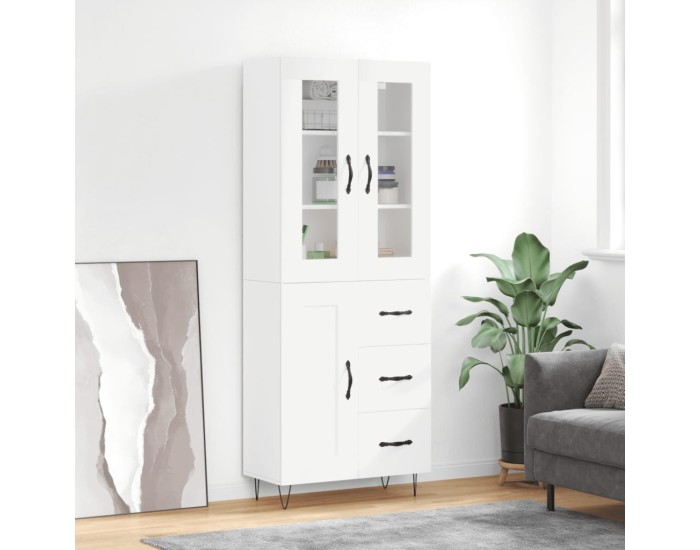 Sonata Dulap înalt, alb, 69,5x34x180 cm, lemn compozit