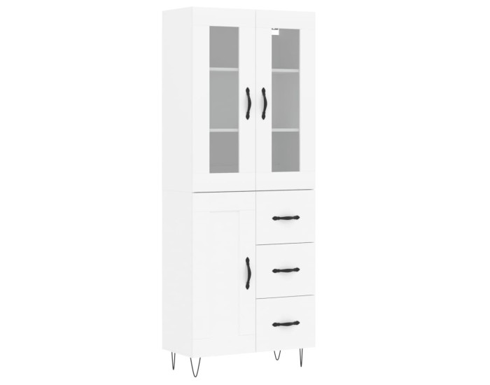 Sonata Dulap înalt, alb, 69,5x34x180 cm, lemn compozit