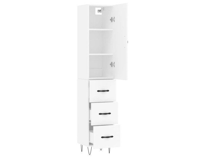 Sonata Dulap înalt, alb, 34,5x34x180 cm, lemn prelucrat