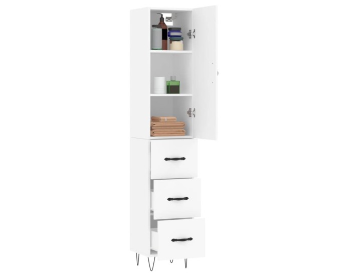 Sonata Dulap înalt, alb, 34,5x34x180 cm, lemn prelucrat
