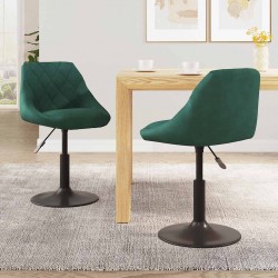 Sonata H Въртящи се трапезни столове, 2 бр, тъмнозелени, кадифе - Scaune de dining