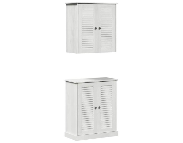 Sonata Set de mobilier pentru baie 2 buc. Alb și Alb Antic