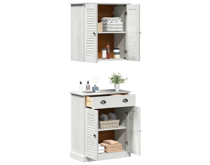 Sonata Set de mobilier pentru baie VIGO 2 buc. Alb și Alb Antic