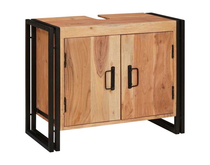 Sonata Dulap de chiuvetă Maro 71 x 33 x 58 cm Lemn Solid de Acacia