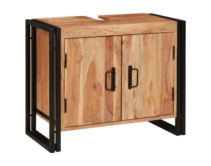 Sonata Dulap de chiuvetă Maro 71 x 33 x 58 cm Lemn Solid de Acacia