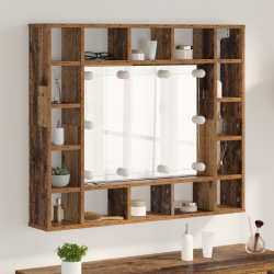 Sonata H Шкаф с огледало старо дърво 91 x 15 x 76.5 см Инженерно дърво - Dulapuri de baie