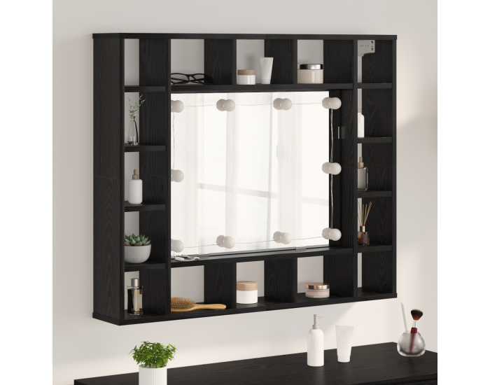 Sonata Dulap cu oglindă Stejar Negru 91 x 15 x 76,5 cm Lemn prelucrat