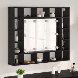 Sonata H Шкаф с огледало Черен дъб 91 x 15 x 76.5 см Инженерно дърво - Dulapuri de baie