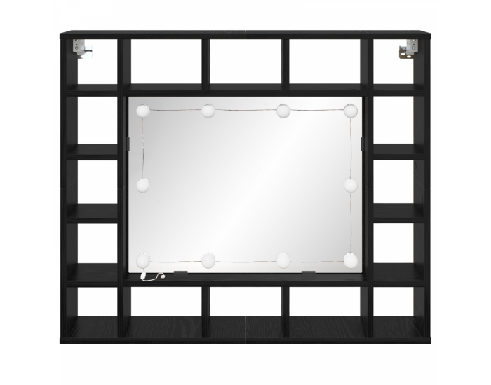 Sonata H Шкаф с огледало Черен дъб 91 x 15 x 76.5 см Инженерно дърво