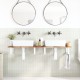 Sonata Raft pentru lavoar montat pe perete, oțel și lemn masiv acacia