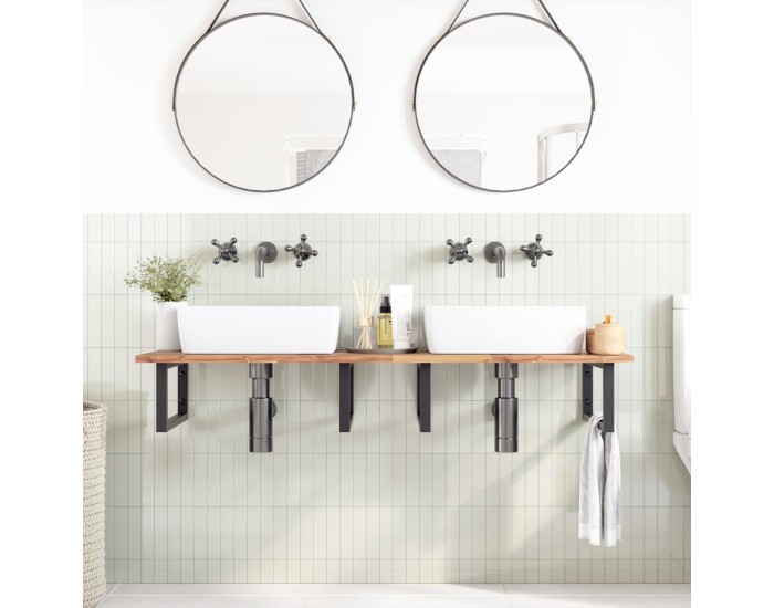 Sonata Blat de baie netratat, 120x50x2 cm, lemn masiv de acacia