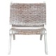 Sonata Scaun relaxare, alb & natural, ratan kubu & lemn masiv de mahon
