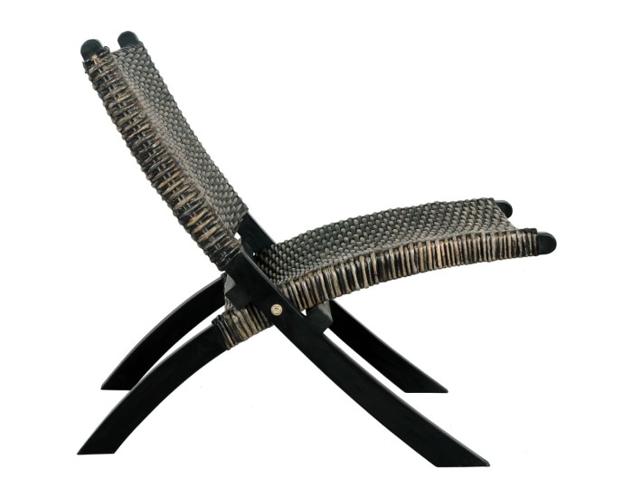 Sonata Scaun relaxare negru & natural ratan kubu & lemn masiv de mahon