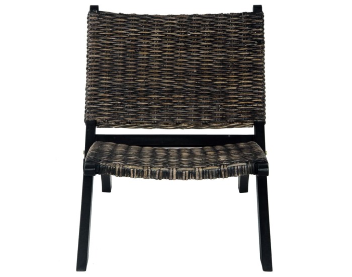 Sonata Scaun relaxare negru & natural ratan kubu & lemn masiv de mahon