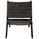 Sonata Scaun relaxare negru & natural ratan kubu & lemn masiv de mahon