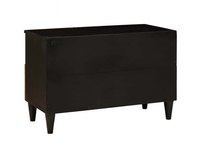 Sonata H ТВ шкаф Черен и златен 70 x 33 x 46 см мангово дърво масив