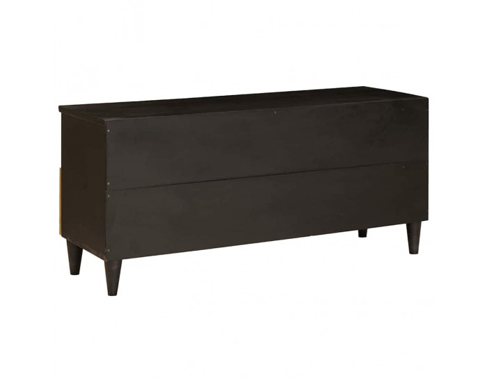 Sonata H ТВ шкаф Черен и златен 100 x 33 x 46 см мангово дърво масив