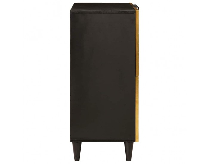 Sonata H Страничен шкаф със съхранение Черен и златен 60 x 33.5 x 75 см