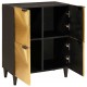 Sonata H Страничен шкаф със съхранение Черен и златен 60 x 33.5 x 75 см