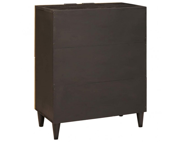 Sonata H Страничен шкаф със съхранение Черен и златен 60 x 33.5 x 75 см