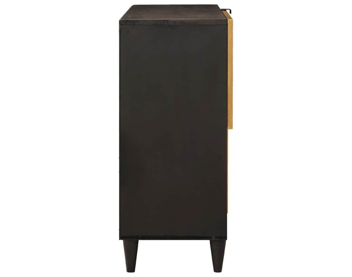 Sonata Dulap lateral cu raft cu ușă Negru și Aur 80 x 33,5 x 75 cm