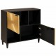 Sonata H Страничен шкаф със съхранение Черен и златен 80 x 33.5 x 75 см
