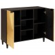 Sonata H Страничен шкаф със съхранение Черен и златен 90 x 33.5 x 75 см