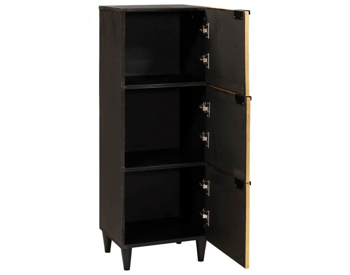 Sonata H Страничен шкаф със съхранение Черен и златен 40 x 33.5 x 110 см