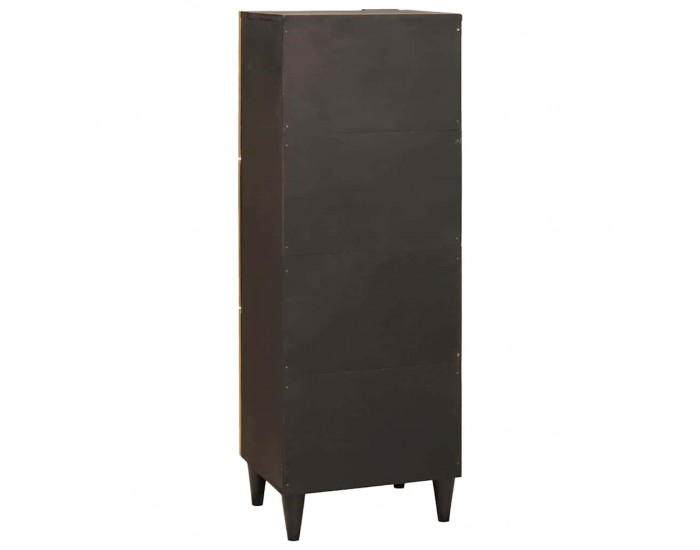 Sonata H Страничен шкаф със съхранение Черен и златен 40 x 33.5 x 110 см