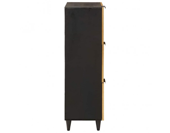 Sonata H Страничен шкаф със съхранение Черен и златен 40 x 33.5 x 110 см