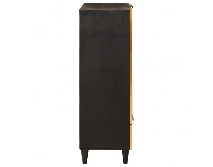 Sonata H Страничен шкаф с чекмедже Черен и златен 60 x 33.5 x 100 см