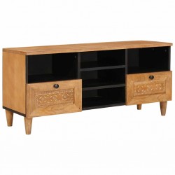 Sonata H ТВ шкаф Светлокафяво 100 x 33 x 46 см мангово дърво масив - Comode TV