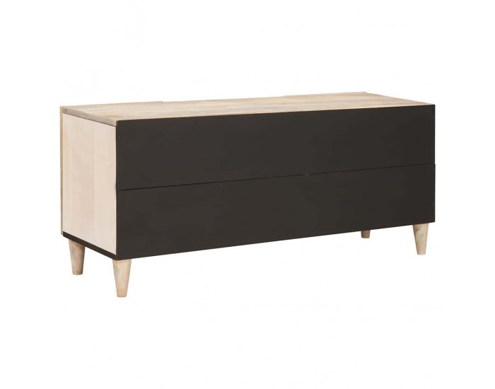 Sonata H ТВ шкаф с рафт Бяло 105 x 33 x 46 см мангово дърво масив