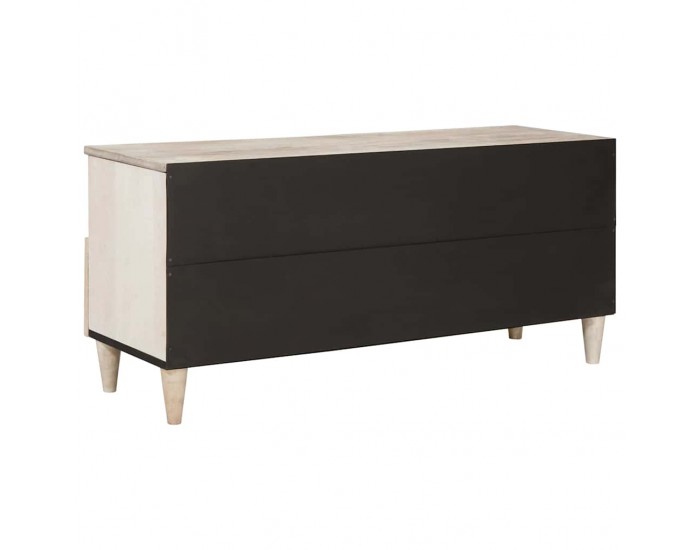 Sonata H ТВ шкаф с чекмедже Бяло 100 x 33 x 46 см мангово дърво масив