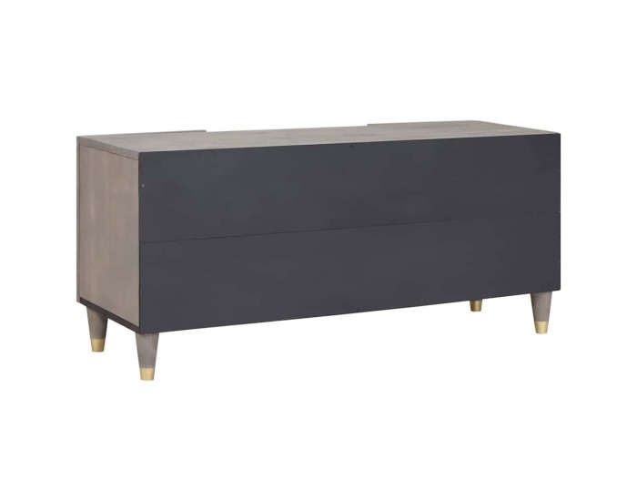 Sonata H ТВ шкаф с рафт със съхранение Сив и златен 105 x 33.5 x 46 см