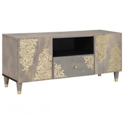 Sonata H ТВ шкаф с чекмедже с рафт Сив и златен 105 x 33.5 x 46 см - Comode TV
