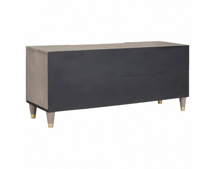 Sonata H ТВ шкаф с чекмедже с рафт Сив и златен 105 x 33.5 x 46 см