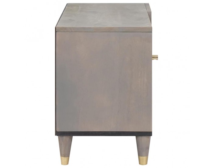 Sonata H ТВ шкаф с рафт със съхранение Сив и златен 80 x 31.5 x 46 см