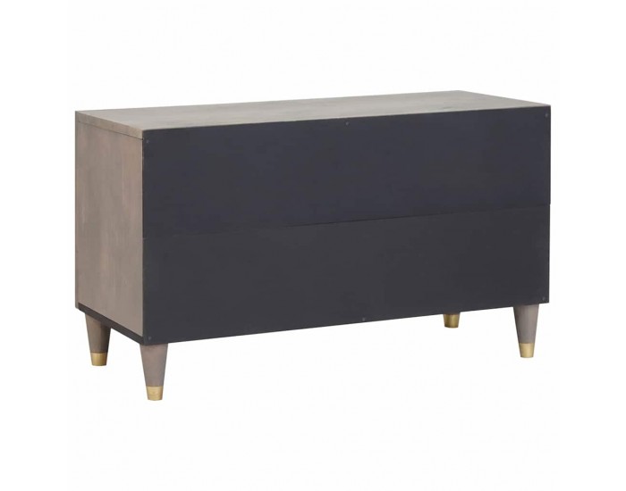 Sonata H ТВ шкаф с рафт със съхранение Сив и златен 80 x 31.5 x 46 см