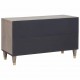 Sonata H ТВ шкаф с рафт със съхранение Сив и златен 80 x 31.5 x 46 см