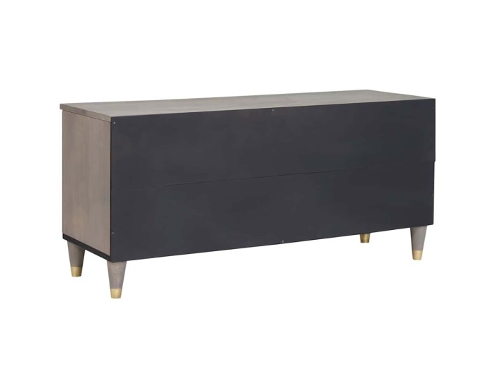 Sonata Cabinet TV cu sertar Gri 100 x 33 x 46 cm Lemn de mango solid