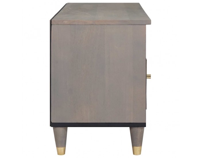 Sonata H ТВ шкаф с чекмедже с рафт Сив и златен 100 x 33.5 x 46 см