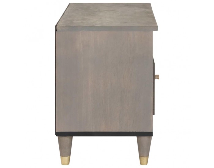 Sonata H ТВ шкаф с чекмедже с рафт Сив и златен 80 x 33.5 x 46 см