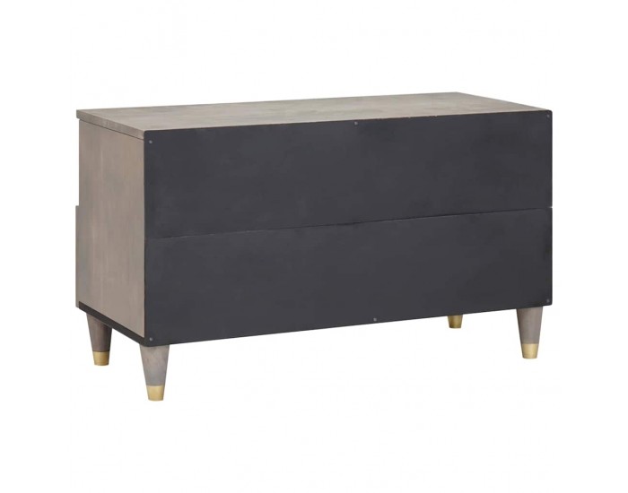Sonata H ТВ шкаф с чекмедже с рафт Сив и златен 80 x 33.5 x 46 см